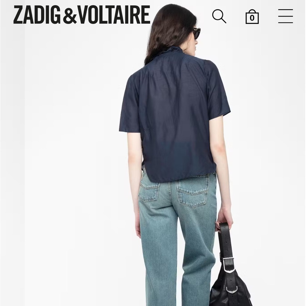 Zadig & Voltaire Topher Tomboy Top SMALL color Encre - Picture 6 of 7
